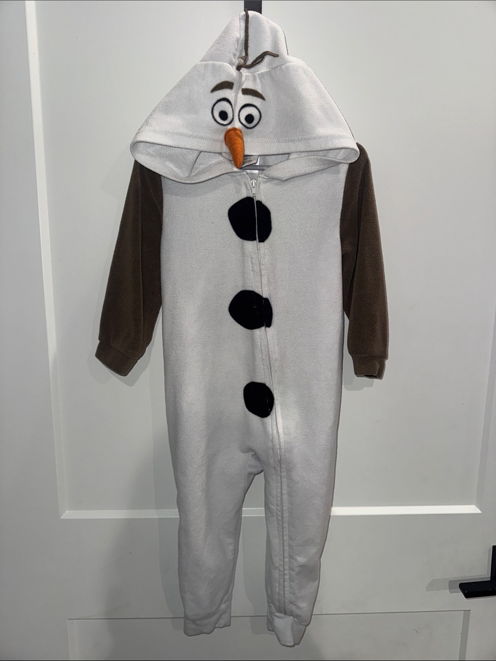 Disney Olaf White Brown Snowman Fleece Costume/Onesie